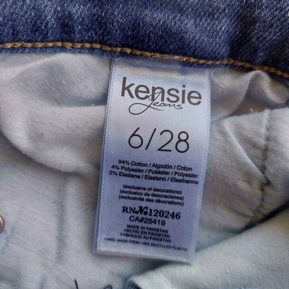 Kensie Jeans Women 6/28 Blue The Slim Vintage Luxe Distressed Ripped - Picture 3 of 6